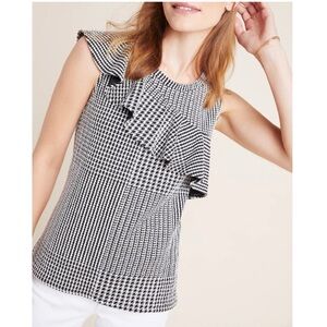 Anthropologie Dolan Left Coast Callan Ruffled Sleeveless Tank Top Blouse Small